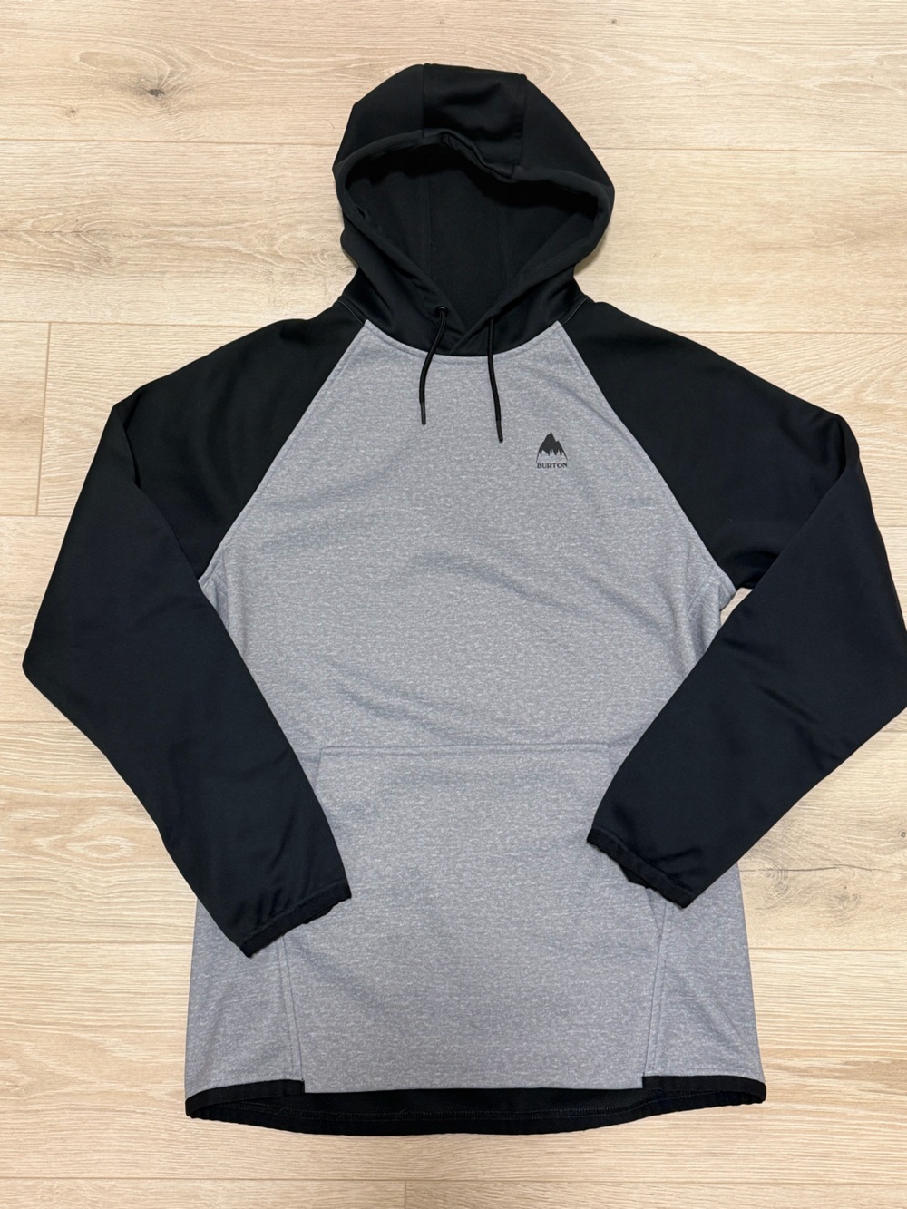 Burton Black and Gray Raglan Pullover Hoodie